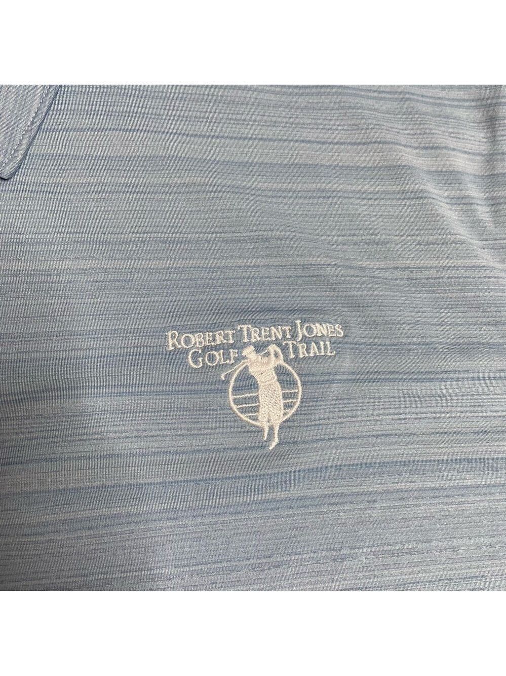 Puma Robert Trent Jones Golf Trail Sky Blue Button Front Shirt L - Picture 7 of 9